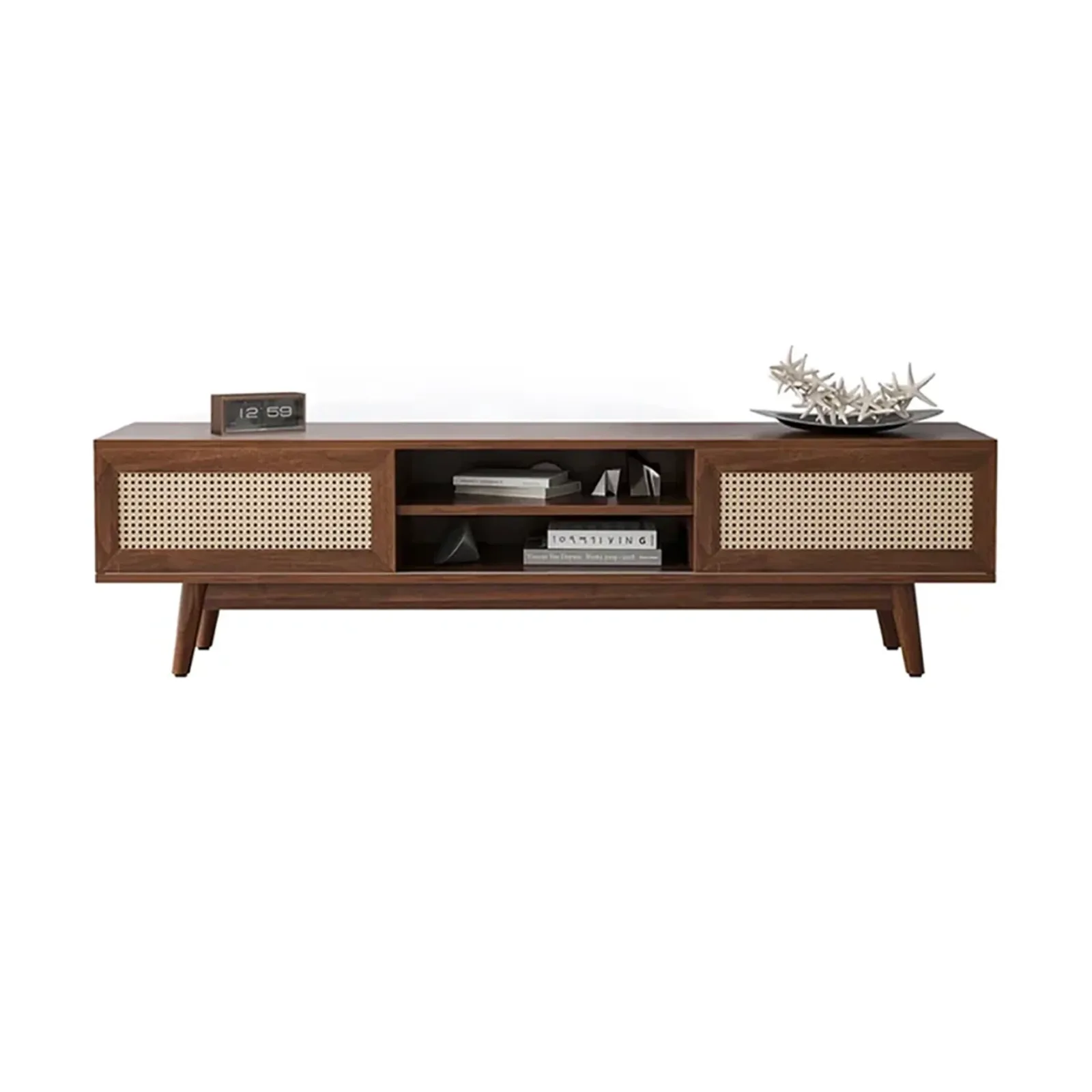 Rattan Mid-Century TV Console