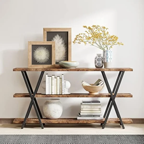 Rustic X-Frame Console Table