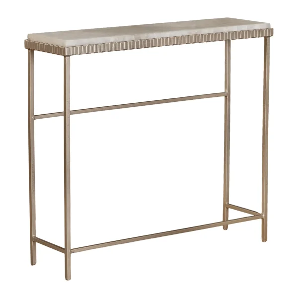 Slim Gold Console with Stone Top