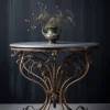 Bronze Scroll Ironwork Console