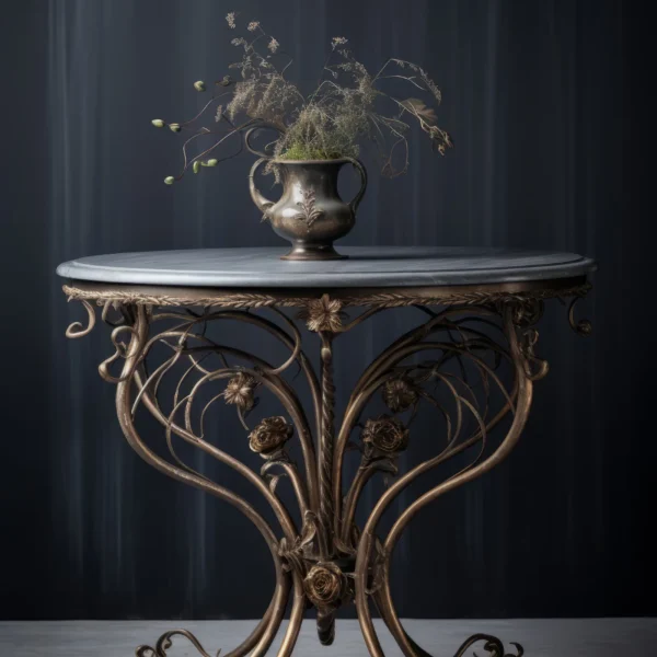 Bronze Scroll Ironwork Console