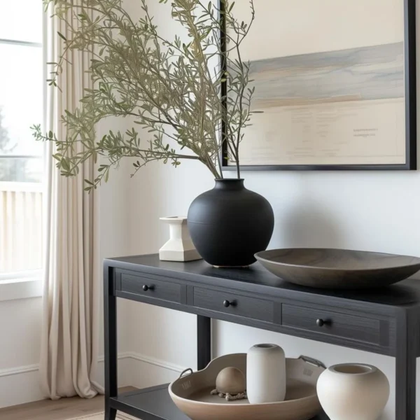 Metro Black Console with Shelf