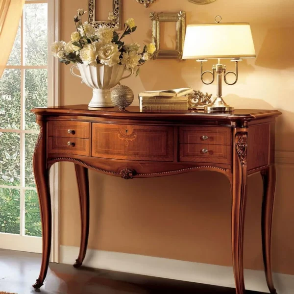 French Cabriole Mahogany Console