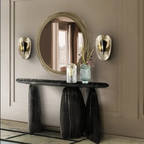 Monolith Sculptural Console & Mirror