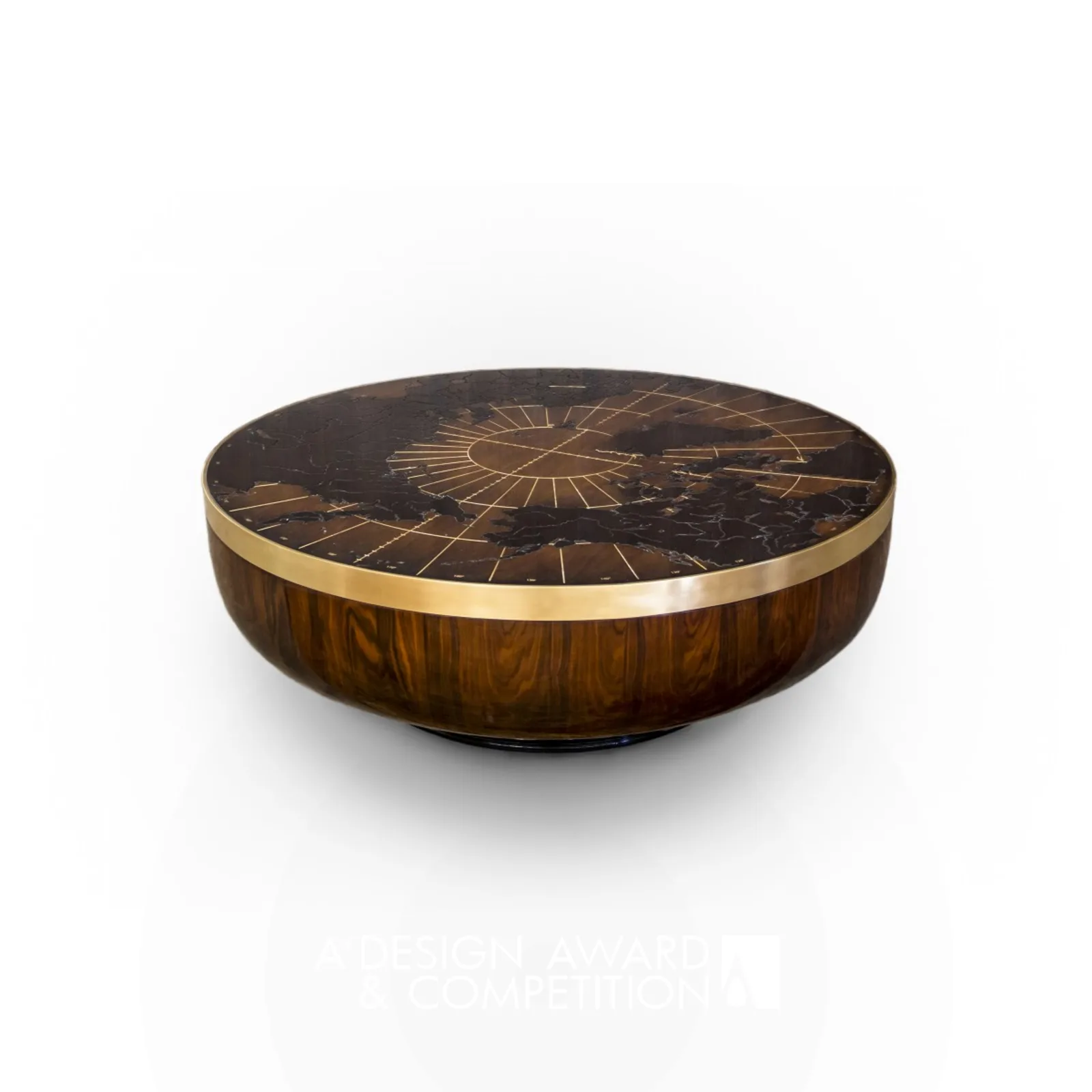 Sunburst Round Drum Coffee Table