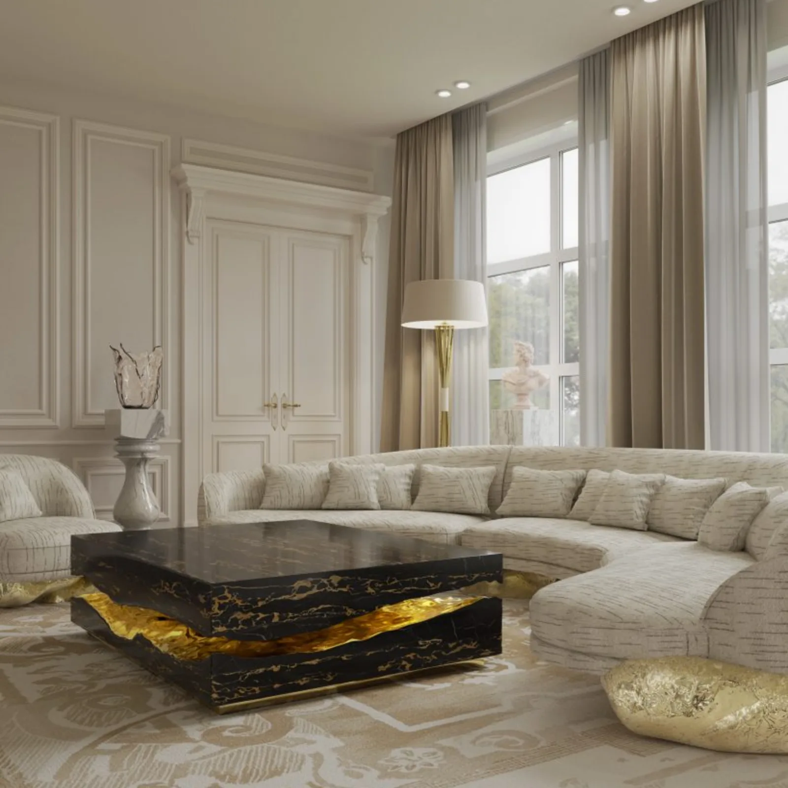 Quarry Marble Slab Coffee Table