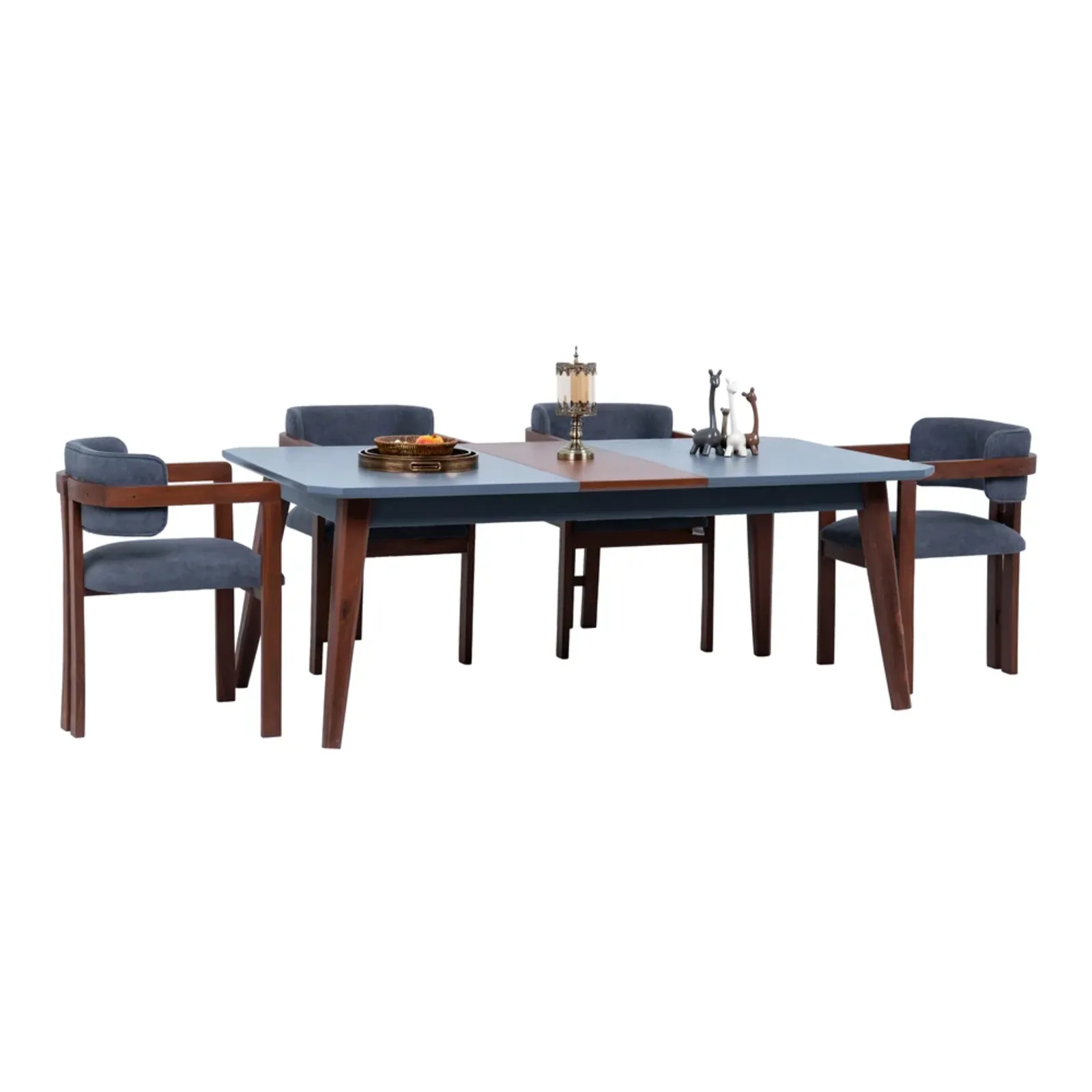 Nordic Blue-Top 6-Seater Dining Set