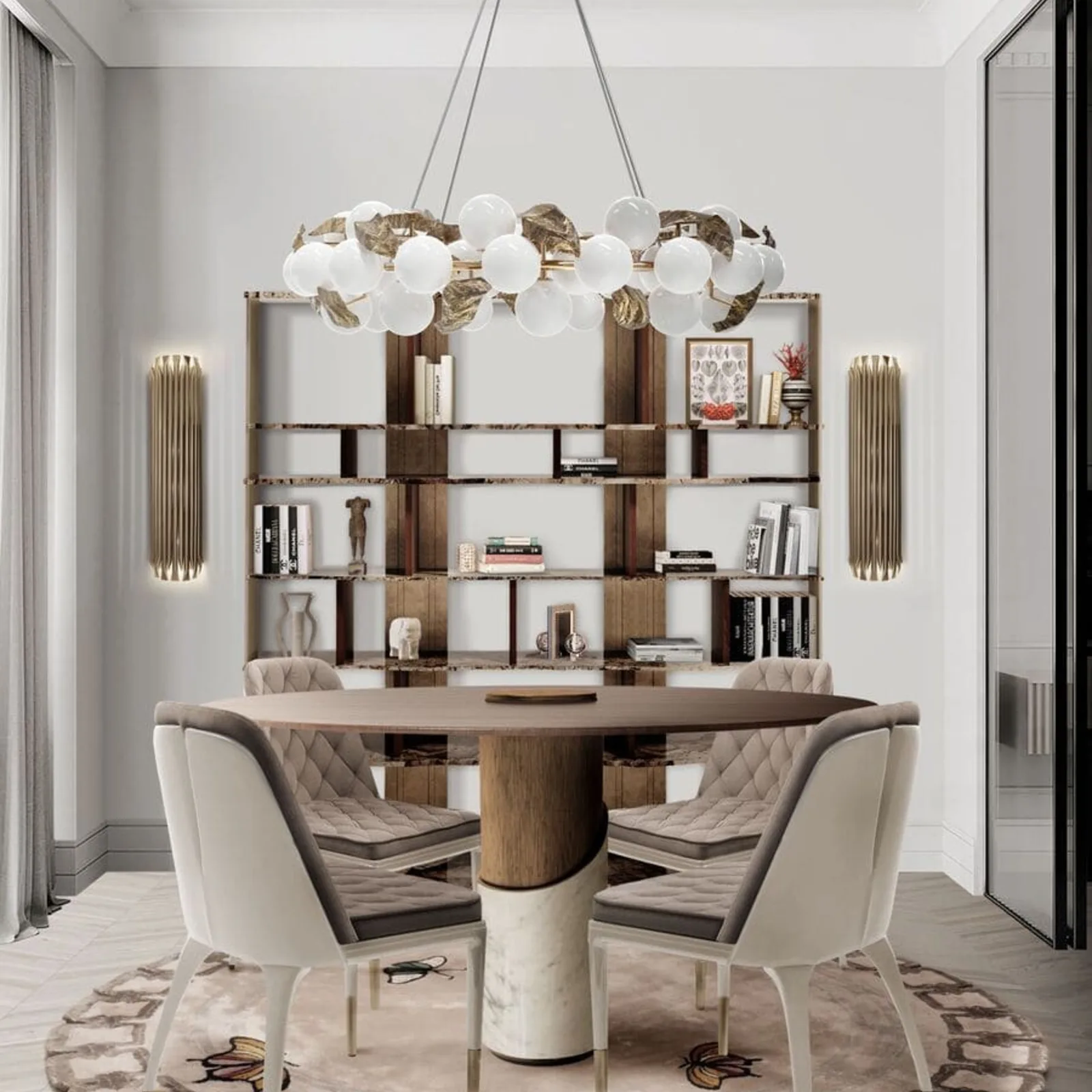 Nobili Round Pedestal Dining Set