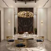 Gold Round Marble Dining Table