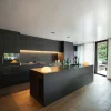 Matte Black LED Island Kitchen