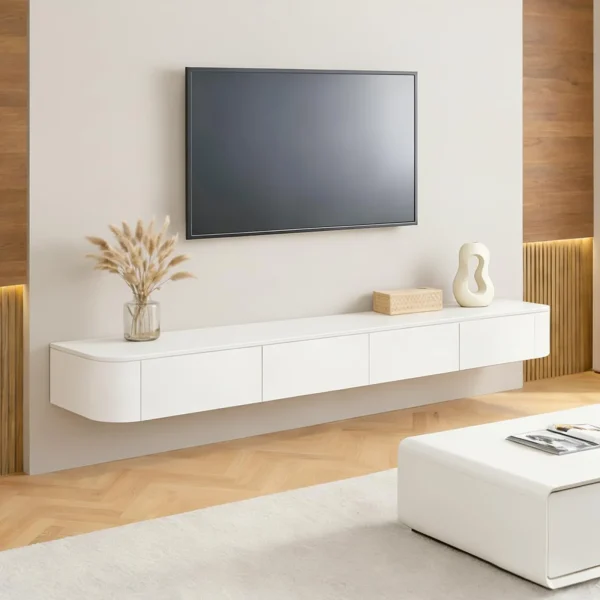 Curve Floating TV Unit – White