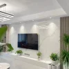 Marble & Fluted Panel Media Wall