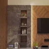 Marble & Wood Niche Media Wall