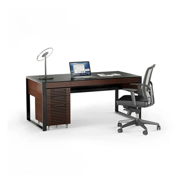 Fluted Walnut Executive Desk
