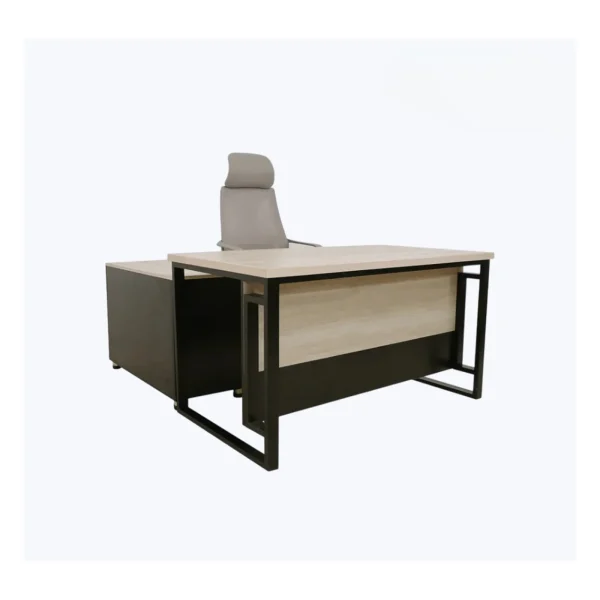Oak Executive Desk with High-Back Chair