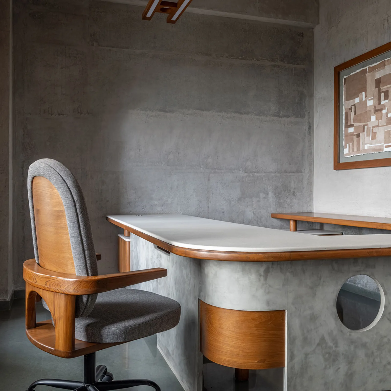Concrete Curved Reception Desk