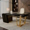Grid Black & Gold Executive Desk