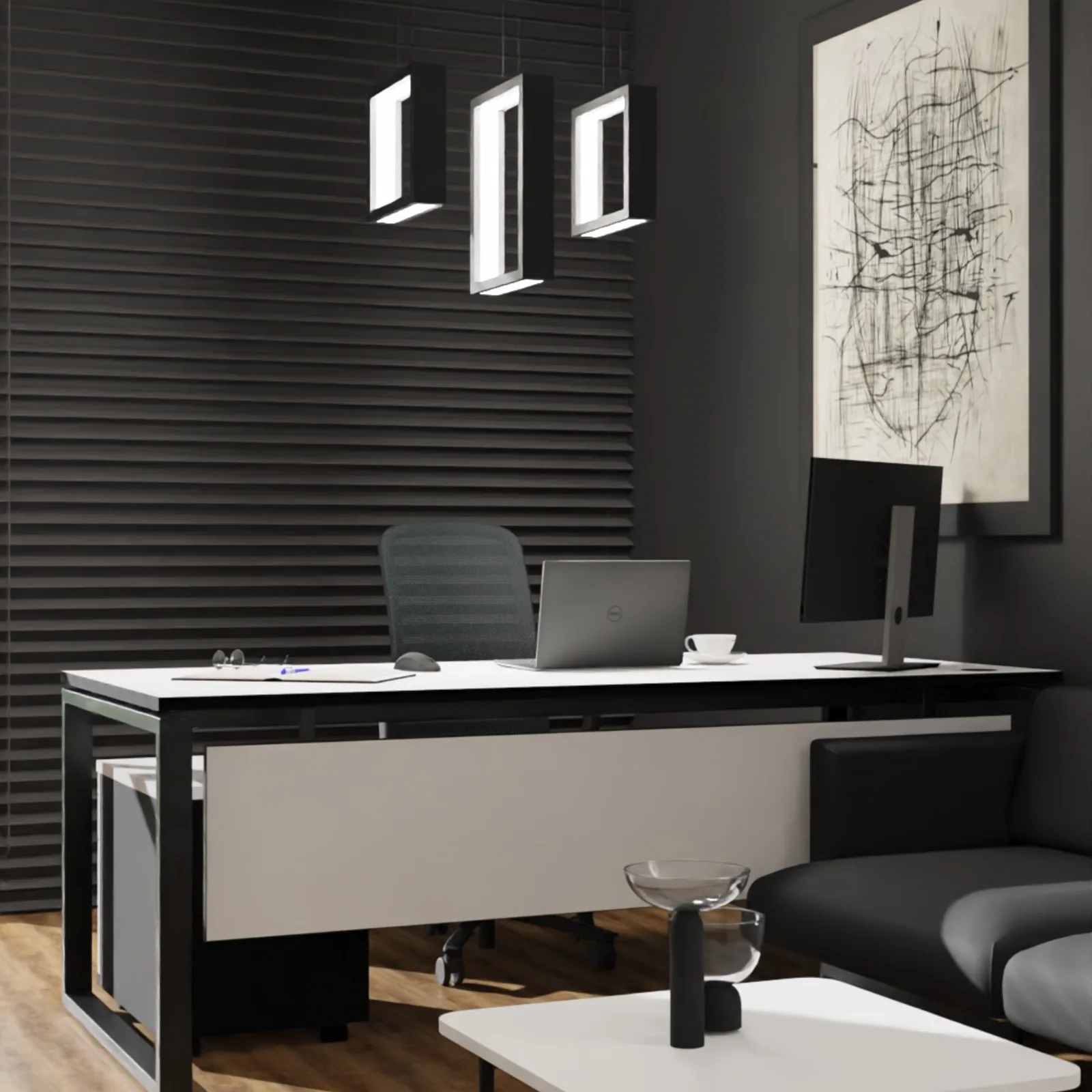Monochrome Executive Desk Suite