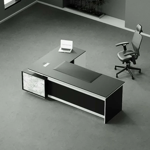 Onyx Chrome Executive Desk