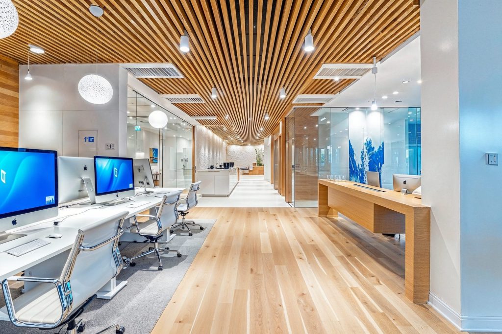 Commercial and office interior design — workstations and reception fit-out by Irfanis