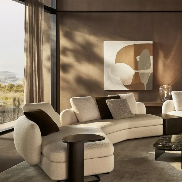 Poliform Modern Sofa with Side Table