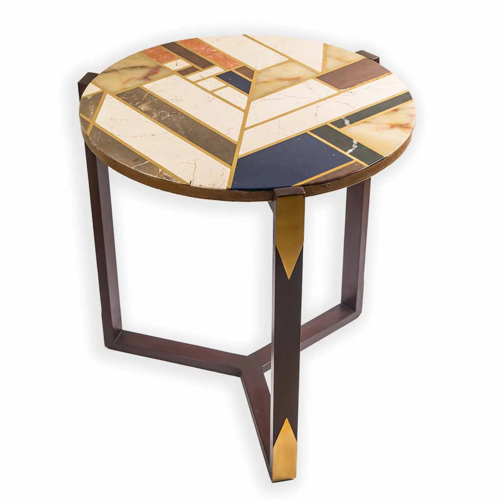 Marmor Marquetry Round Side Table