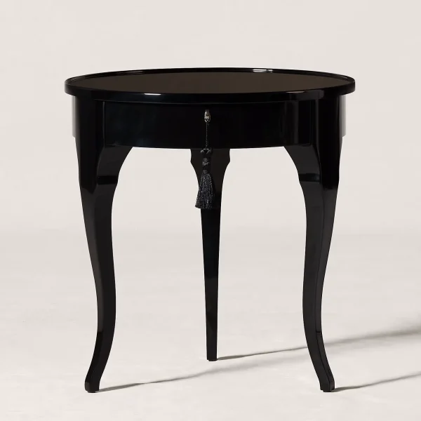 Noir Gloss Round Side Table