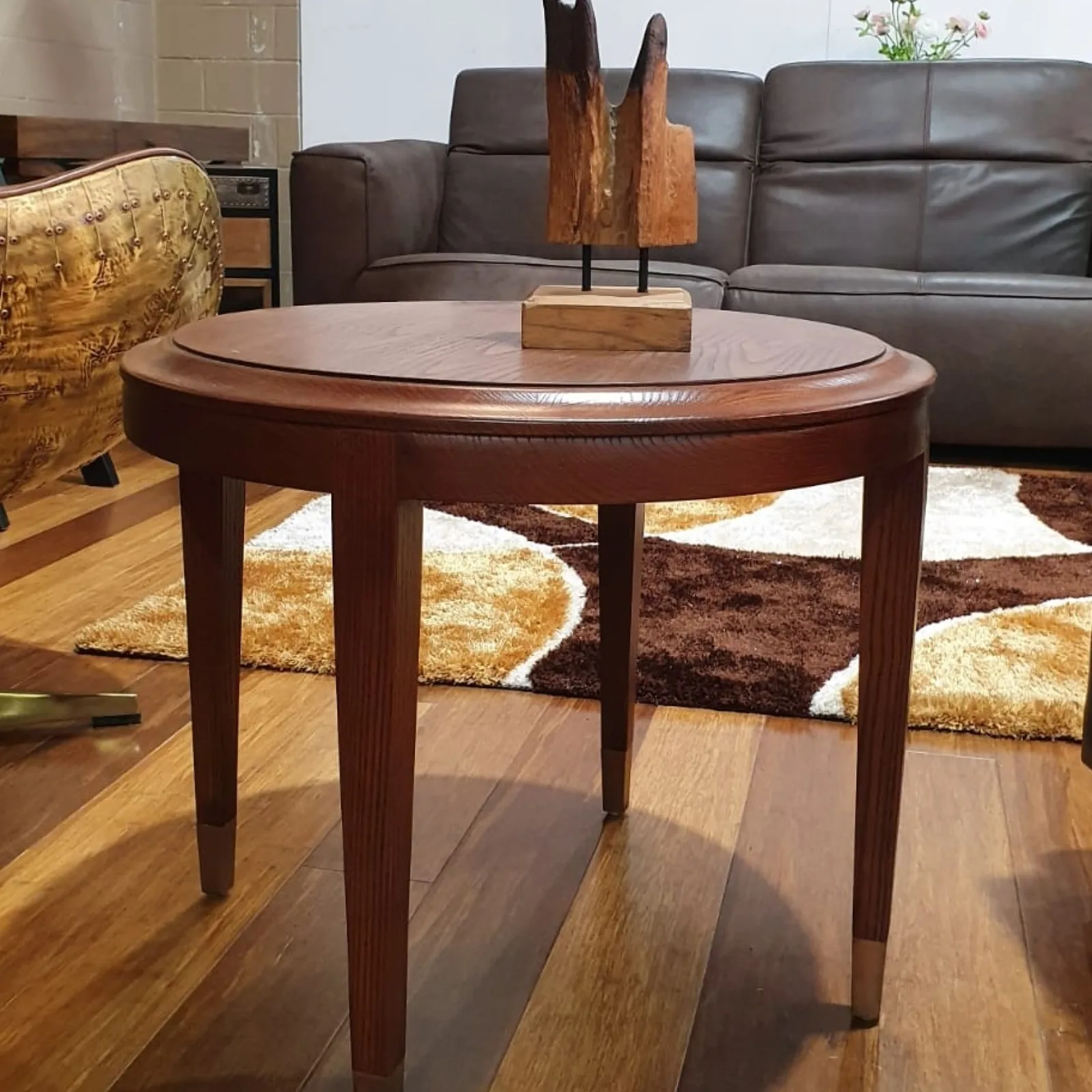 Sapphire Mahogany Round Side Table