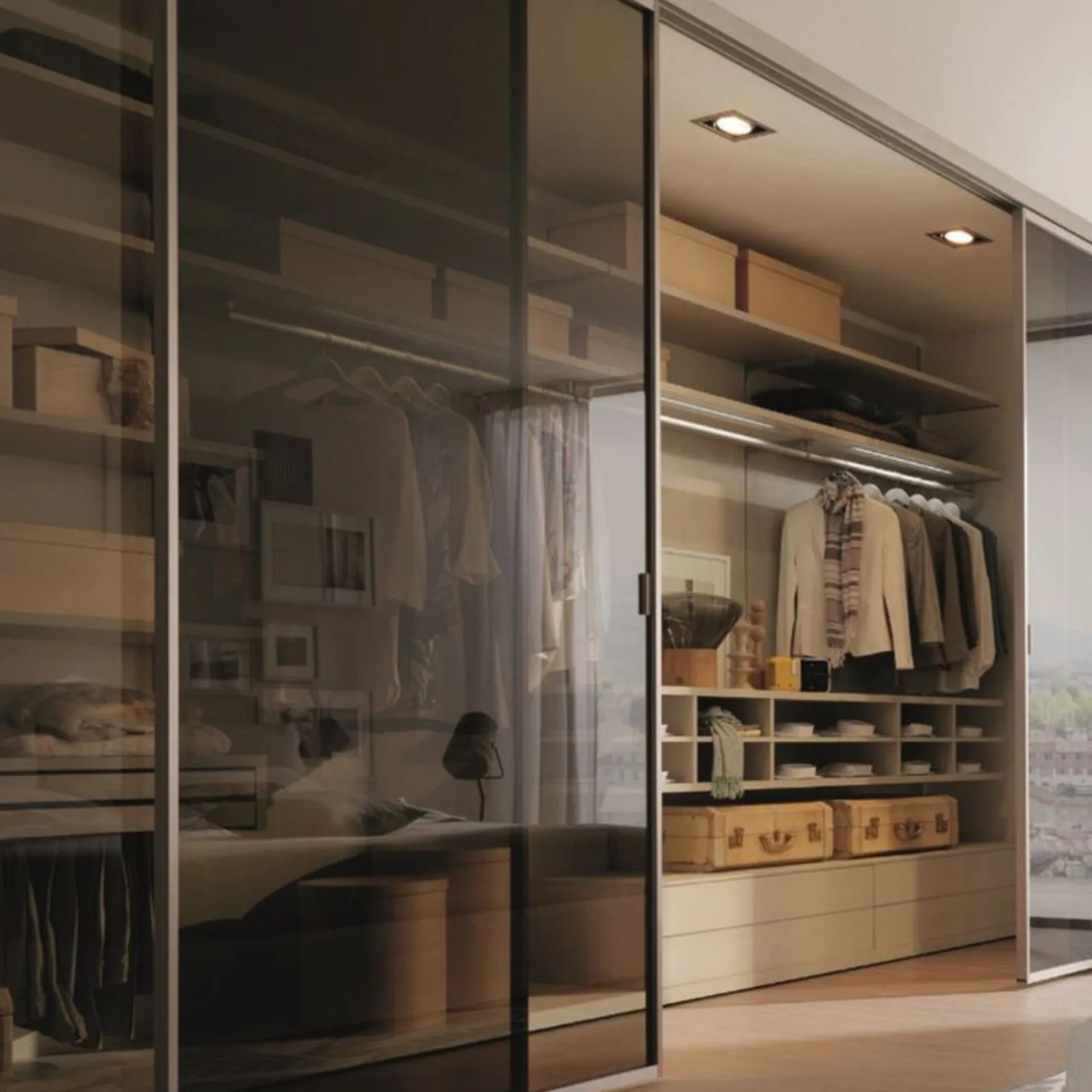 Eclipse Smoked-Glass Sliding Wardrobe
